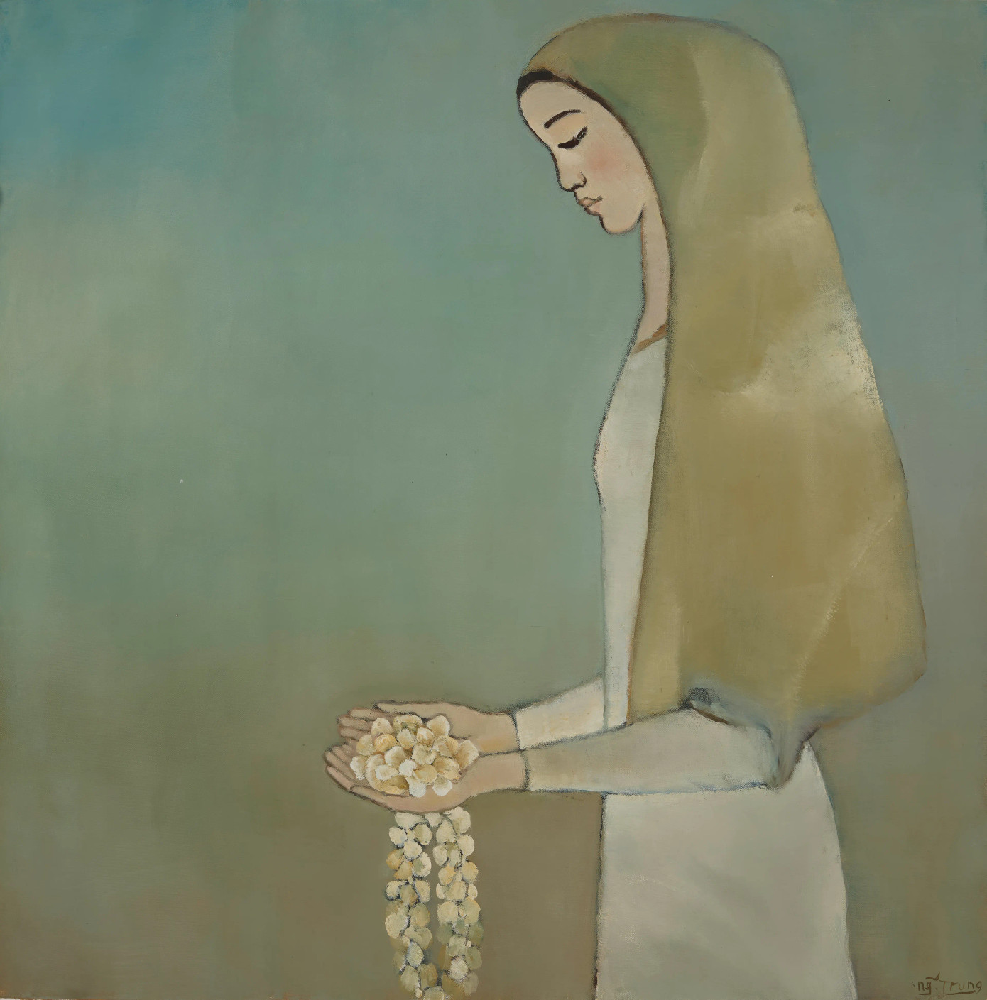 Tranh của họa sĩ Bùi Xuân Phái (trái) và Nguyễn Trung cũng được rao bán trong phiên ngày 4/10.