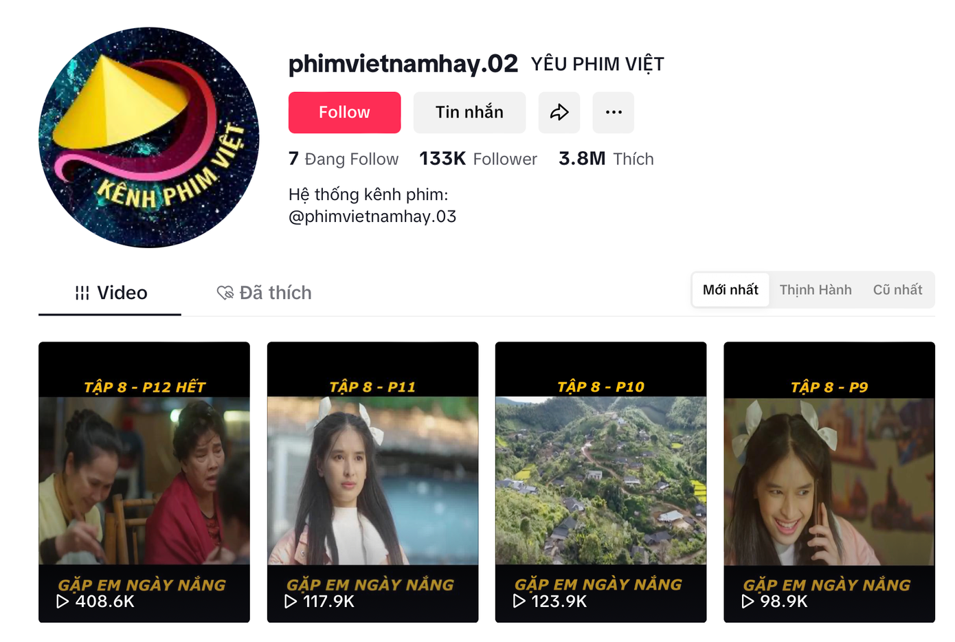 Một kênh TikTok tự ý cắt vụn các tập phim của VTV. Một kênh TikTok tự ý cắt vụn các tập phim của VTV.