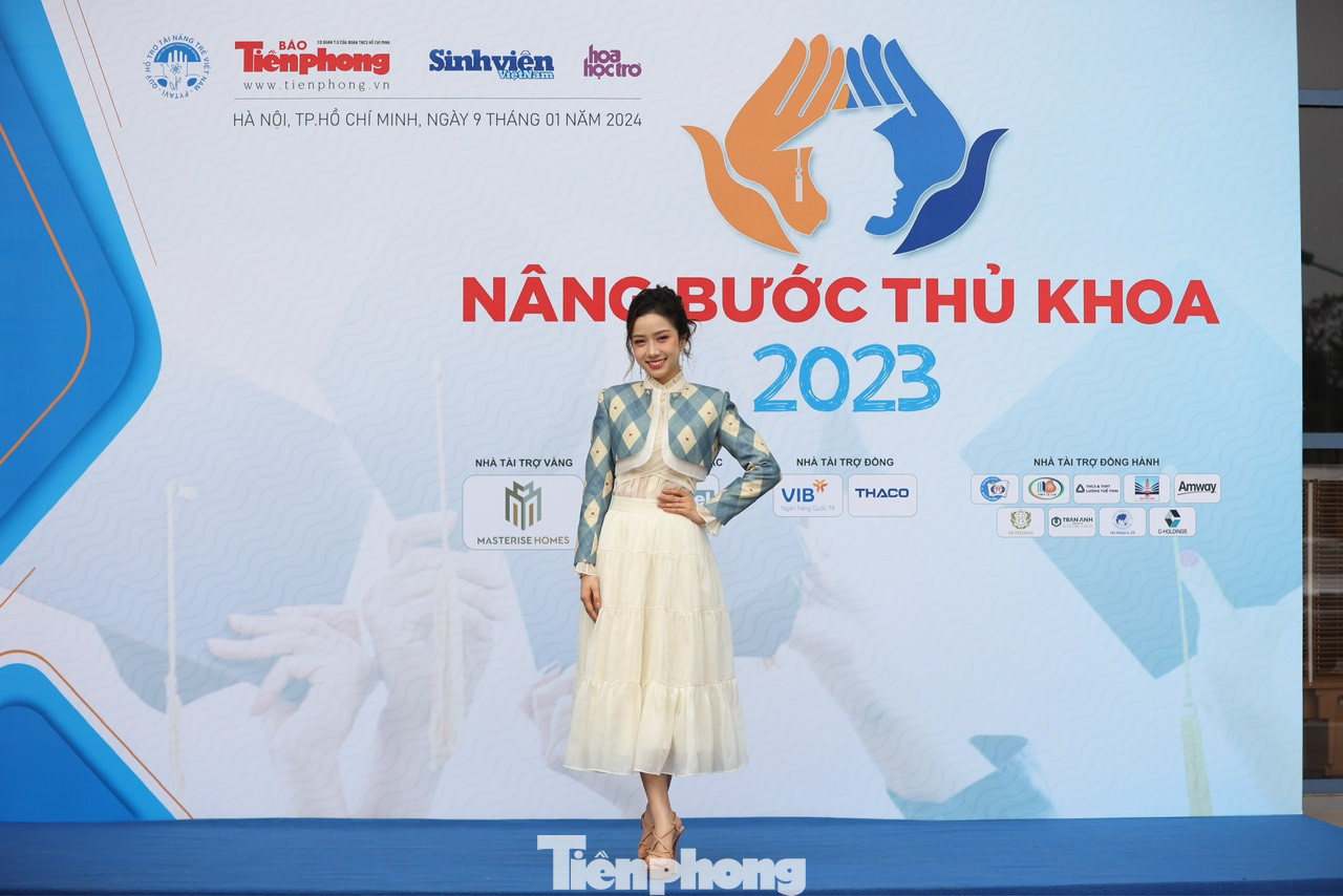 Người đẹp Nhân ái Ngọc Mai tại sự kiện sáng 9/1. Ảnh: Trọng Tài