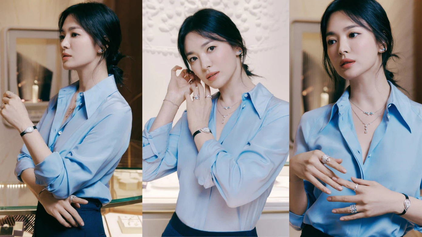 Song Hye Kyo khoe vẻ sang chảnh khi chụp hình cho thương hiệu trang sức Song Hye Kyo khoe vẻ sang chảnh khi chụp hình cho thương hiệu trang sức