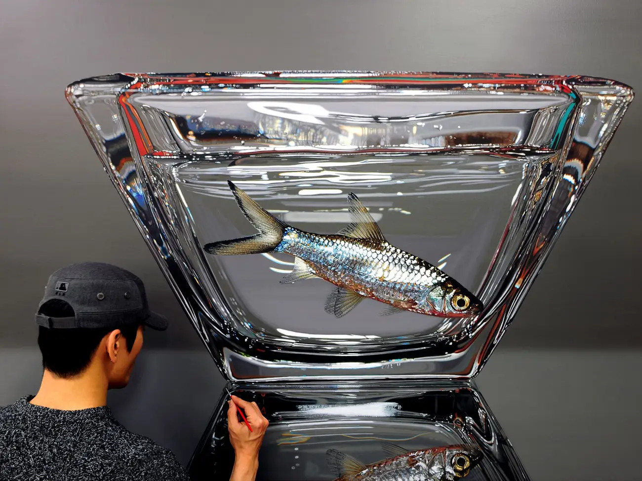 Những bức tranh thuộc trường phái cực thực khiến người xem dễ nhầm lẫn với ảnh có độ phân giải cao, nhân vật trong tranh dường như sắp chuyển động. Những bức tranh thuộc trường phái cực thực khiến người xem dễ nhầm lẫn với ảnh có độ phân giải cao, nhân vật trong tranh dường như sắp chuyển động.