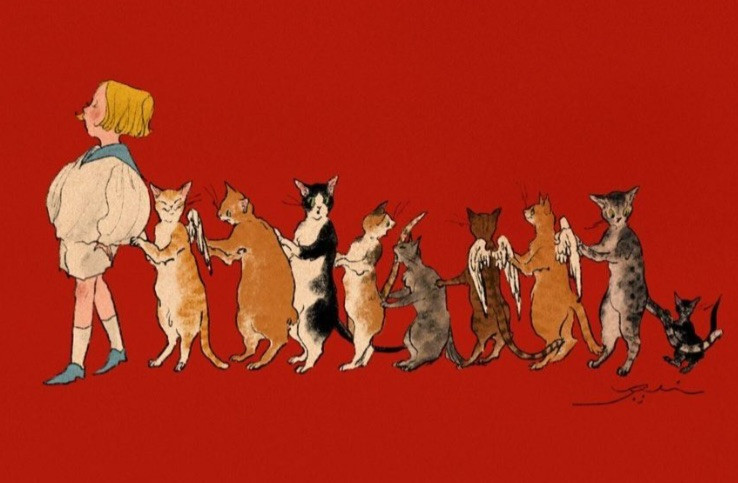 Bưu thiếp của Thạch Trang (trái) và tác phẩm của họa sĩ người Nhật.