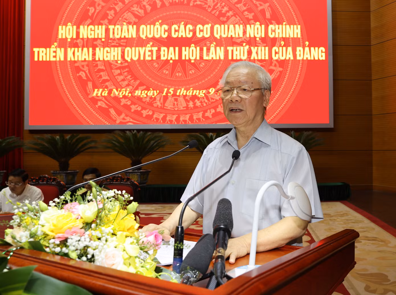 Tổng Bí thư Nguyễn Phú Trọng phát biểu tại Hội nghị toàn quốc các cơ quan nội chính triển khai thực hiện Nghị quyết Đại hội lần thứ XIII của Đảng. Ảnh: TTXVN. Tổng Bí thư Nguyễn Phú Trọng phát biểu tại Hội nghị toàn quốc các cơ quan nội chính triển khai thực hiện Nghị quyết Đại hội lần thứ XIII của Đảng. Ảnh: TTXVN.