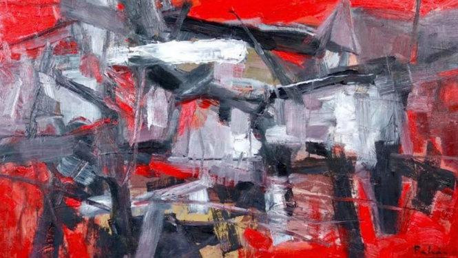 Tranh Dư âm phố cổ của họa sĩ Phạm An hải từng bị đạo nhái. Ảnh: NVCC.