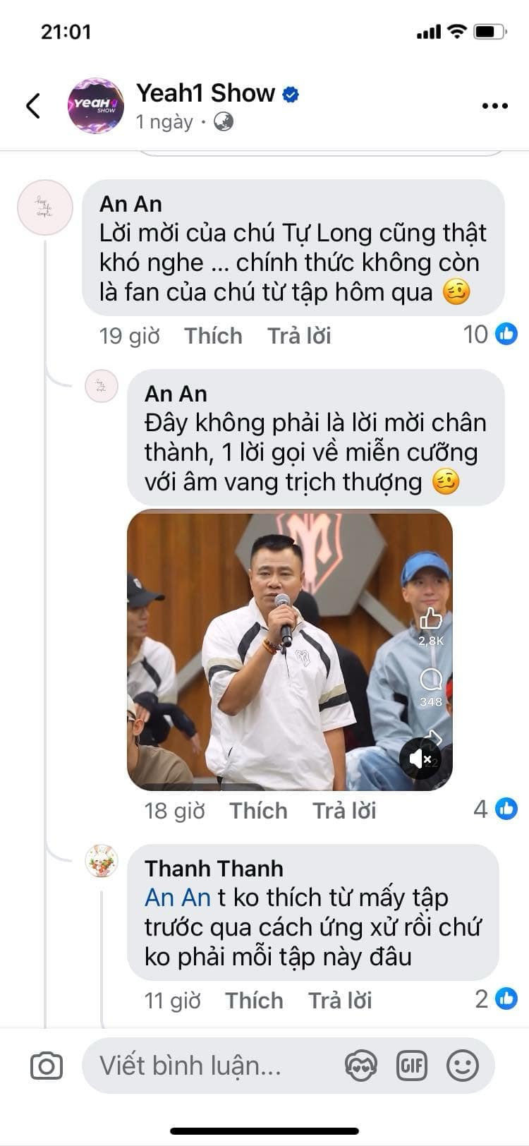 Khán giả thắc mắc khi Cường Seven mỗi khi chiêu mộ thì hay nhắc “anh Long”, và tỏ ra không hài lòng với cách Tự Long mời gọi Tuấn Hưng - Phan Đinh Tùng ở màn chiêu mộ. Khán giả thắc mắc khi Cường Seven mỗi khi chiêu mộ thì hay nhắc “anh Long”, và tỏ ra không hài lòng với cách Tự Long mời gọi Tuấn Hưng - Phan Đinh Tùng ở màn chiêu mộ.