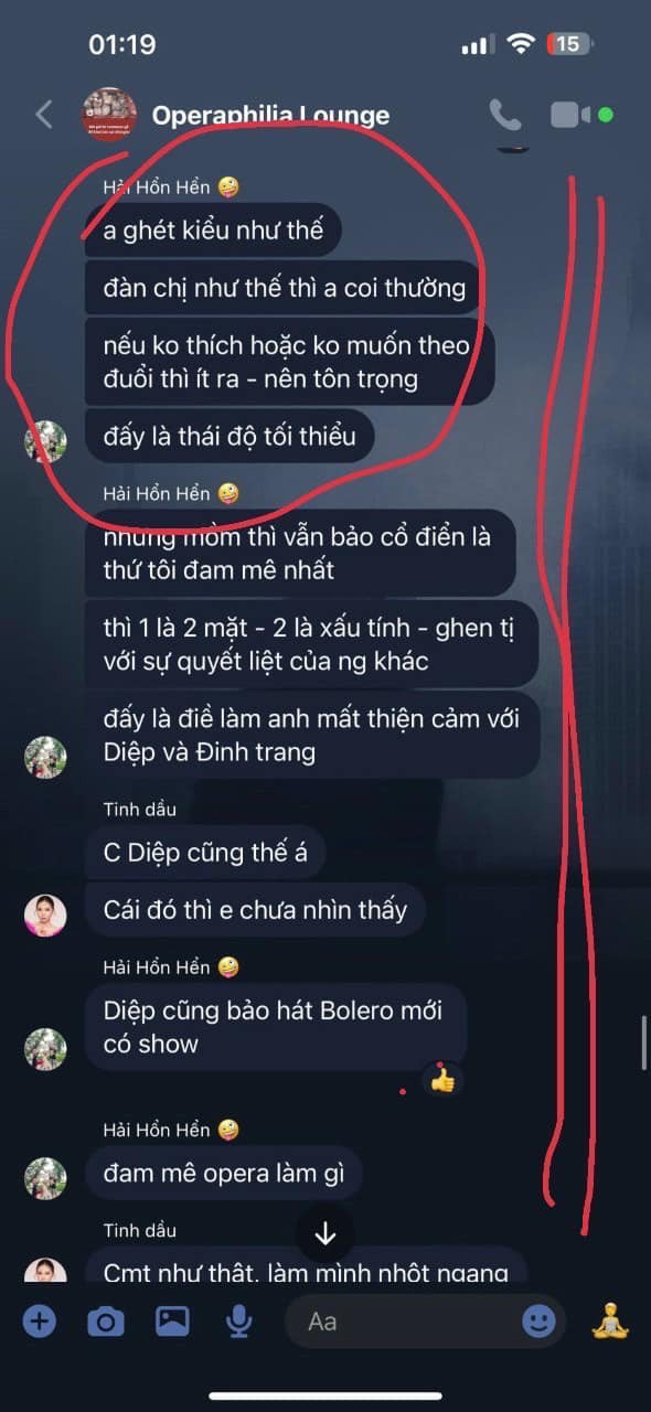 Đoạn tin nhắn được cho là bôi nhọ, đặt điều về ca sĩ Đinh Trang trong nhóm chat có sự tham gia của Lan Quỳnh. Đoạn tin nhắn được cho là bôi nhọ, đặt điều về ca sĩ Đinh Trang trong nhóm chat có sự tham gia của Lan Quỳnh.