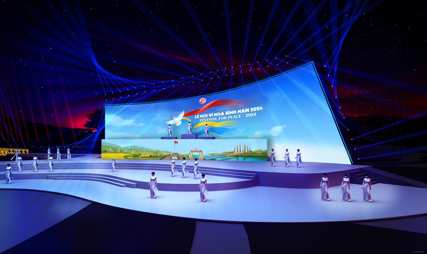 Hình ảnh phối cảnh chương trình nghệ thuật khai mạc lễ hội.