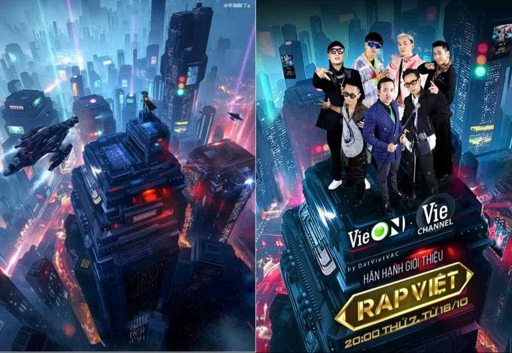 Chương trình Rap Việt mùa 2 từng bị tố sử dụng tác phẩm đồ họa để làm nền poster mà chưa xin phép.