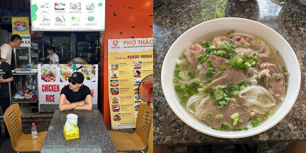 TaeYang thưởng thức món phở của Việt Nam.
