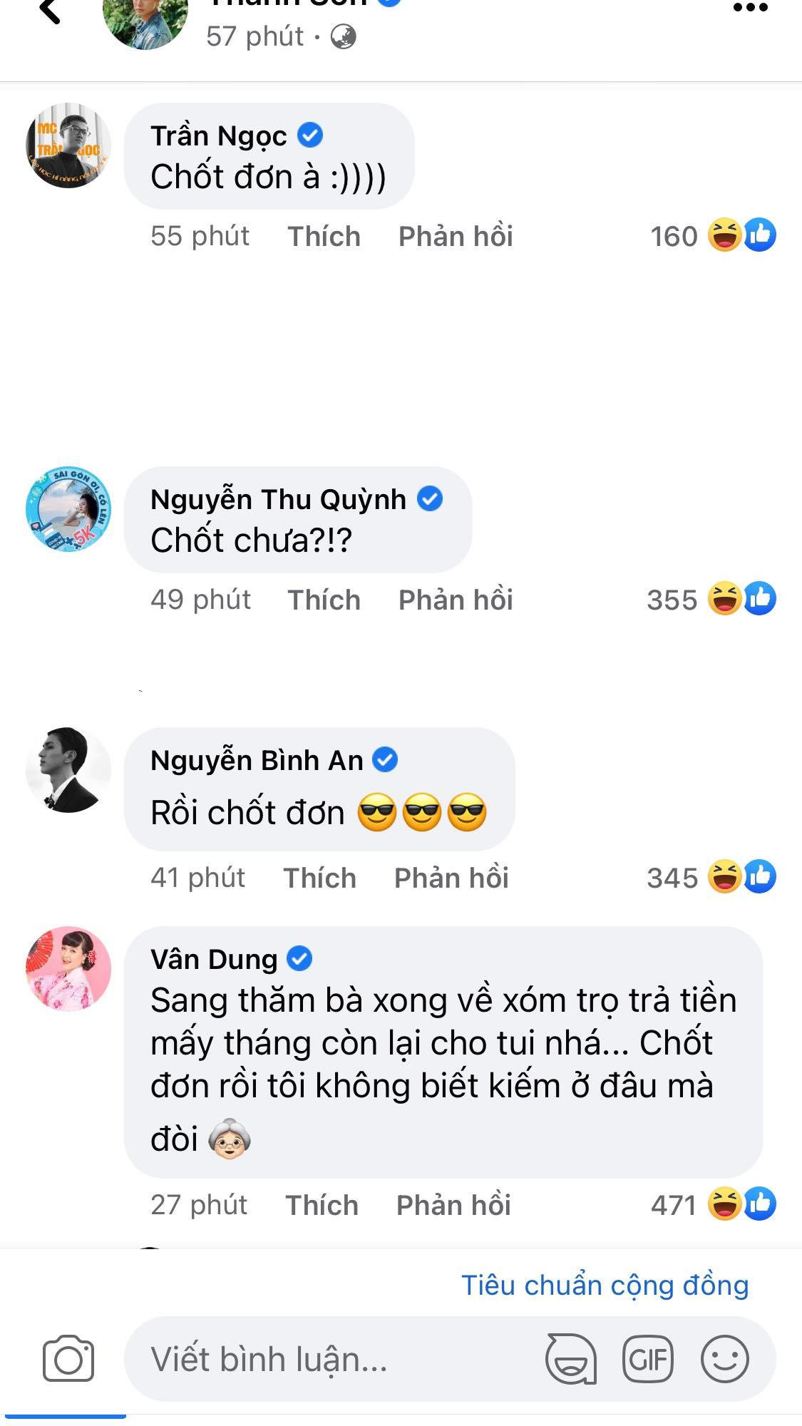 Diễn viên Vân Dung, Bình Anh, Thu Quỳnh và cả MC Trần Ngọc giục cặp đôi &quot;chốt đơn&quot;.