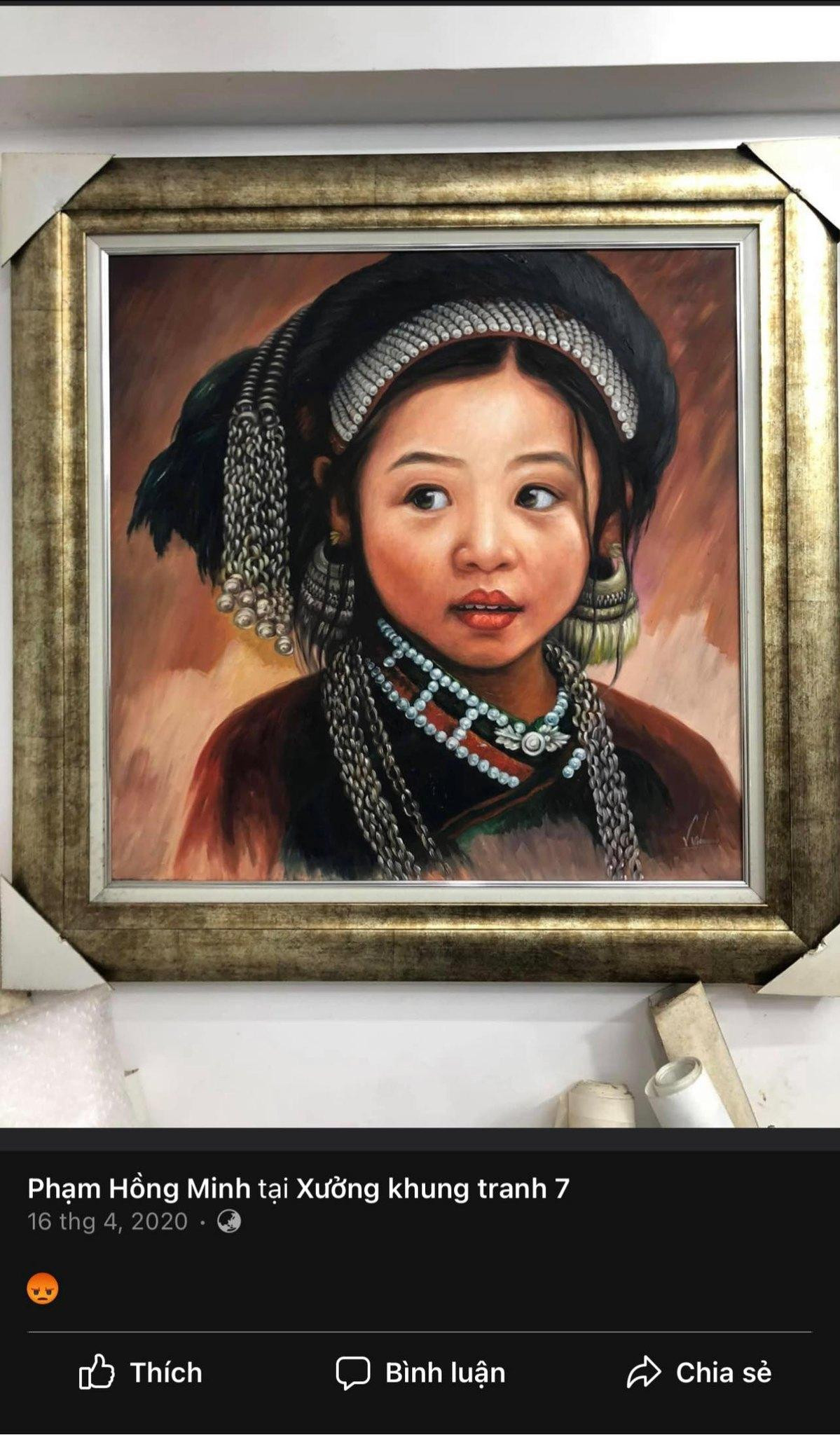 Bức tranh chép có chữ ký của Phạm Hồng Minh. Ảnh: NVCC.