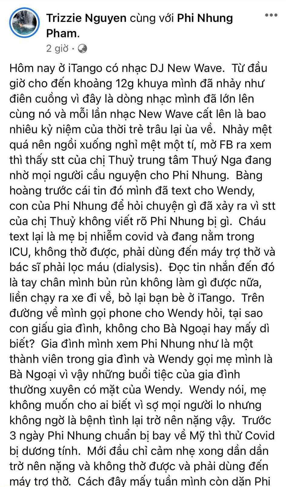 Vợ cũ của ca sĩ Bằng Kiều tiết lộ tình trạng sức khỏe của Phi Nhung. Vợ cũ của ca sĩ Bằng Kiều tiết lộ tình trạng sức khỏe của Phi Nhung.
