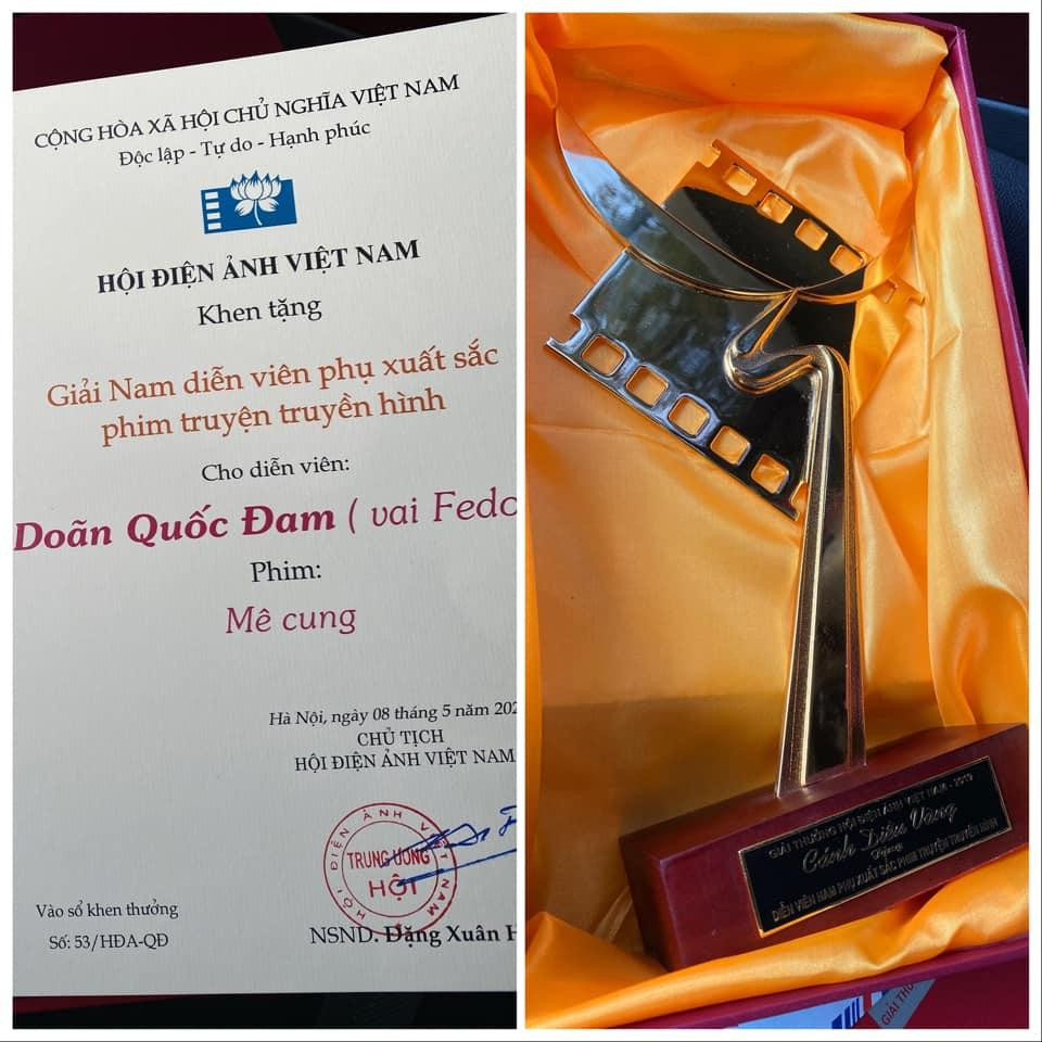 Doãn Quốc Đam chia sẻ giải thưởng quý giá với khán giả yêu mến anh.