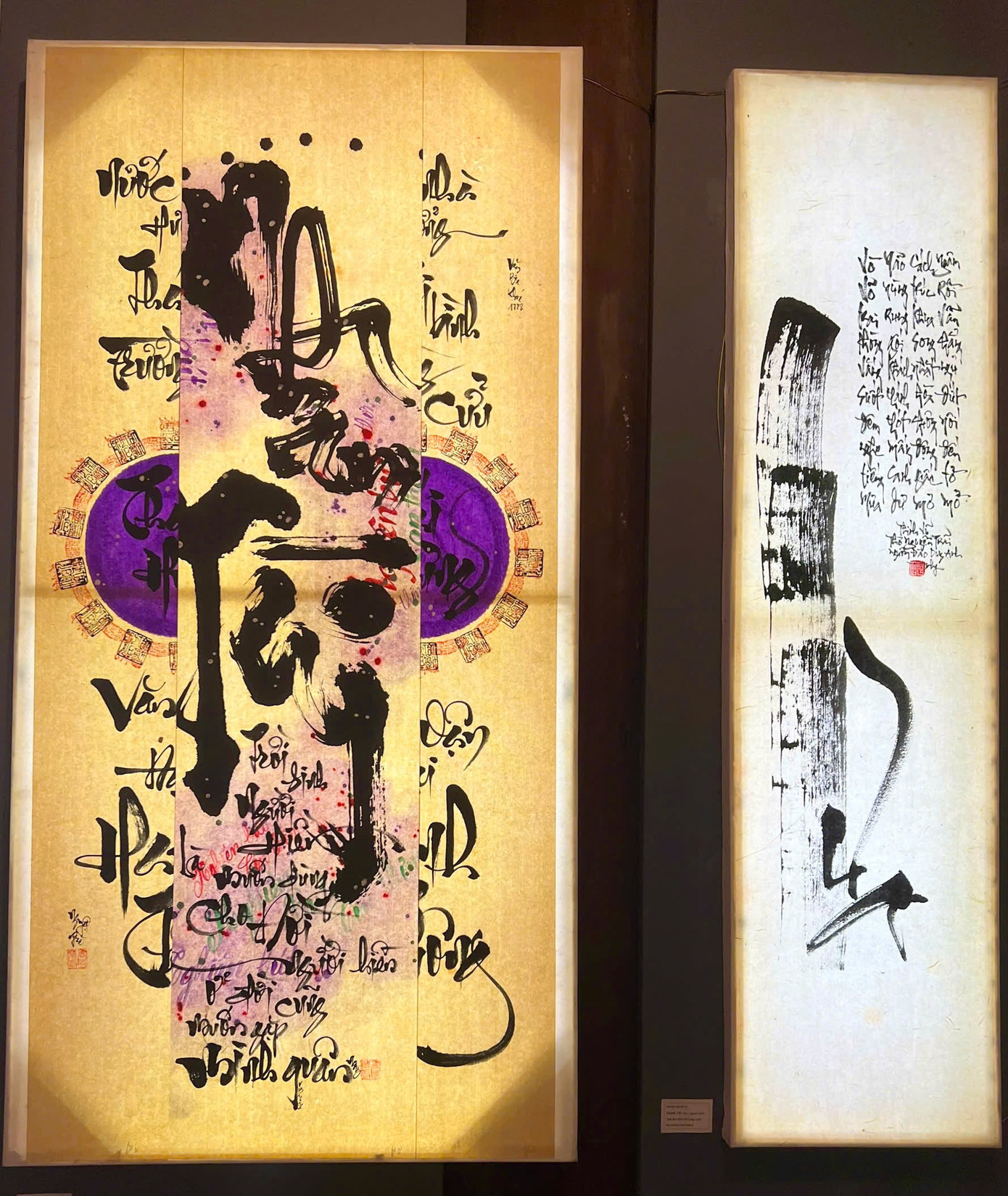 Độc đáo sắp đặt ánh sáng hàng trăm bức thư pháp tại Văn Miếu ảnh 6 Độc đáo sắp đặt ánh sáng hàng trăm bức thư pháp tại Văn Miếu ảnh 6