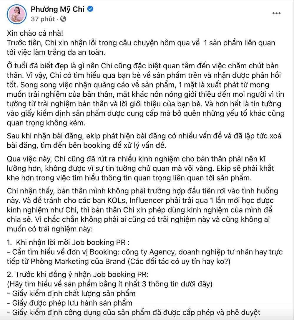Bài đăng khá dài của Phương Mỹ Chi liên quan đến sự việc vừa qua Bài đăng khá dài của Phương Mỹ Chi liên quan đến sự việc vừa qua