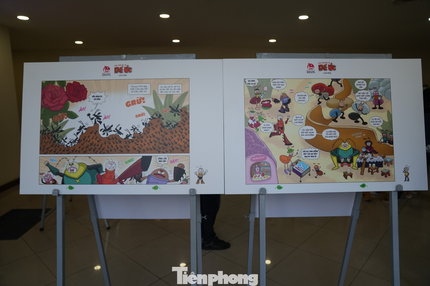 Hình ảnh tại triển lãm trưng bày tranh trong tác phẩm Cuộc phiêu lưu của Dế Út. Ảnh: Trọng Quân. Hình ảnh tại triển lãm trưng bày tranh trong tác phẩm Cuộc phiêu lưu của Dế Út. Ảnh: Trọng Quân.