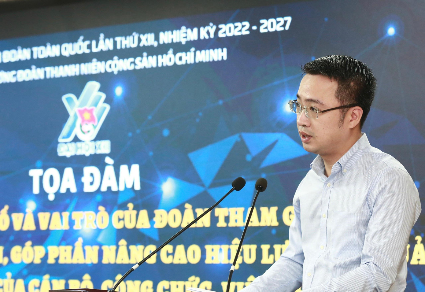 Anh Nguyễn Tường Lâm, Bí thư T.Ư Đoàn phát biểu tại tọa đàm. Ảnh: Bảo Anh