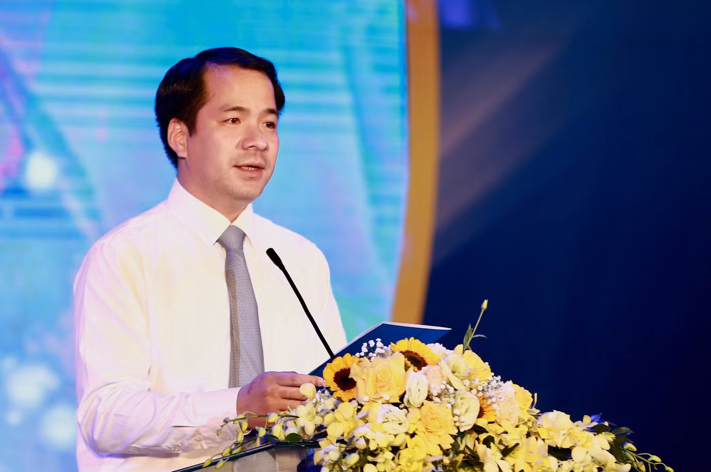 Bí thư T.Ư Đoàn Ngô Văn Cương phát biểu tại lễ tuyên dương (Ảnh: Bảo Anh)