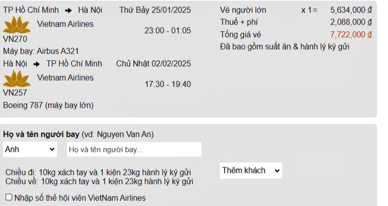 Giá vé máy bay Tết đã tăng gấp đôi so với ngày thường. Giá vé máy bay Tết đã tăng gấp đôi so với ngày thường.