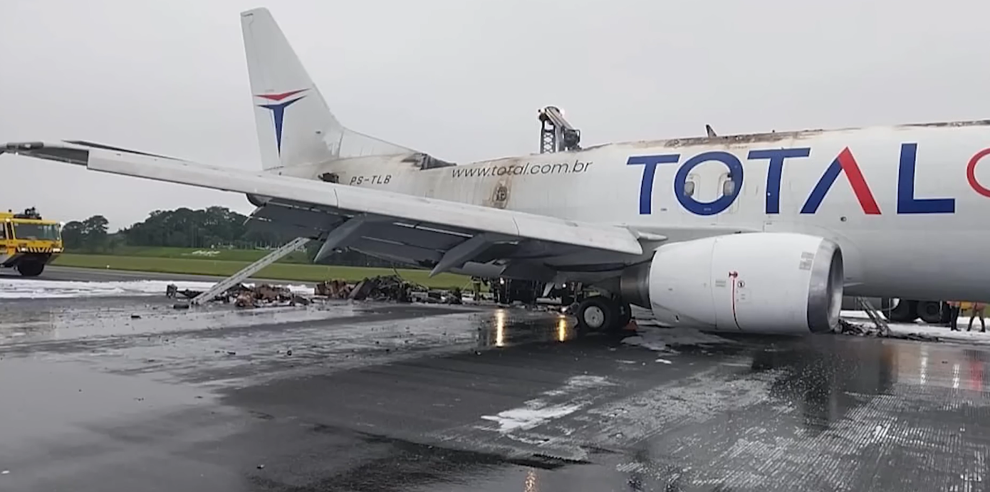 Hình ảnh hiện tại của máy bay sau vụ cháy. Ảnh: Plane Spotter HD Curitiba Hình ảnh hiện tại của máy bay sau vụ cháy. Ảnh: Plane Spotter HD Curitiba