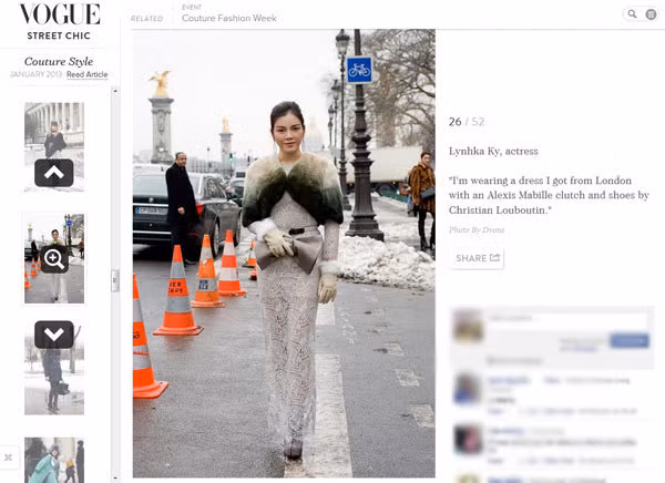 Lý Nhã Kỳ được tạp chí Vogue 'để mắt' khi tham dự Tuần lễ thời trang cao cấp Paris hồi năm ngoái