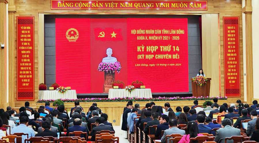 Quang cảnh kỳ họp thứ 14 của HĐND tỉnh Lâm Đồng khóa X