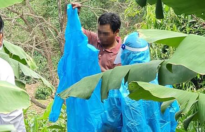 Ông C.P được tìm thấy trong vườn cây ở huyện Lâm Hà