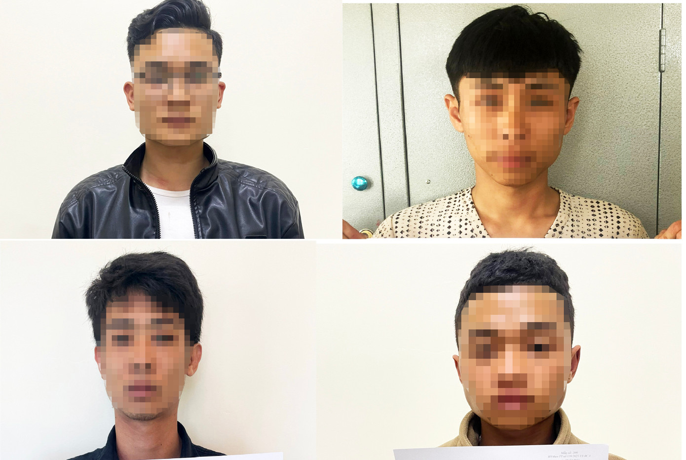 4 trong số các đối tượng tham gia vụ hành hung gia đình ông Tùng