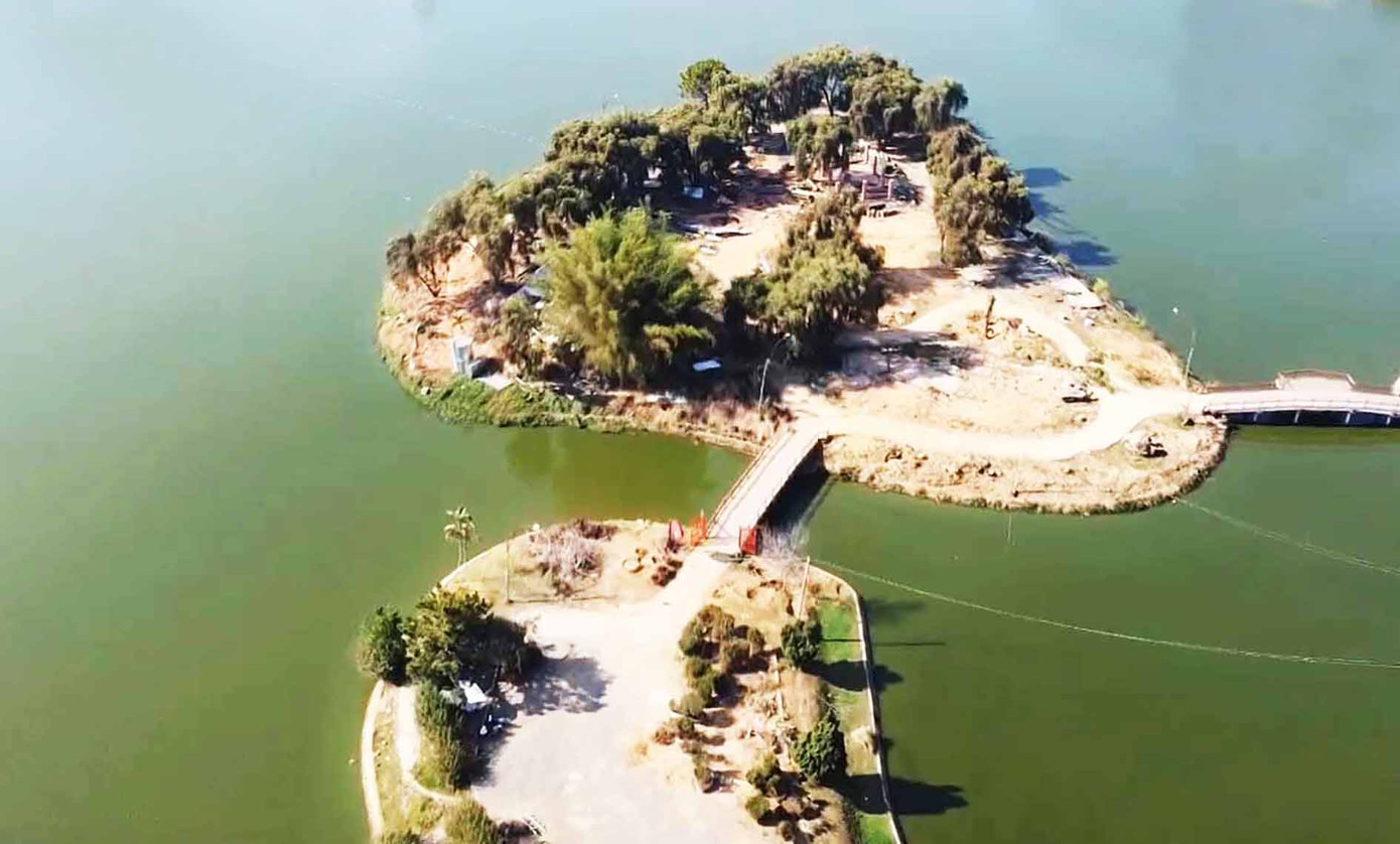 Trên đảo Bích Câu hầu như chỉ còn bụi tre và những hàng liễu