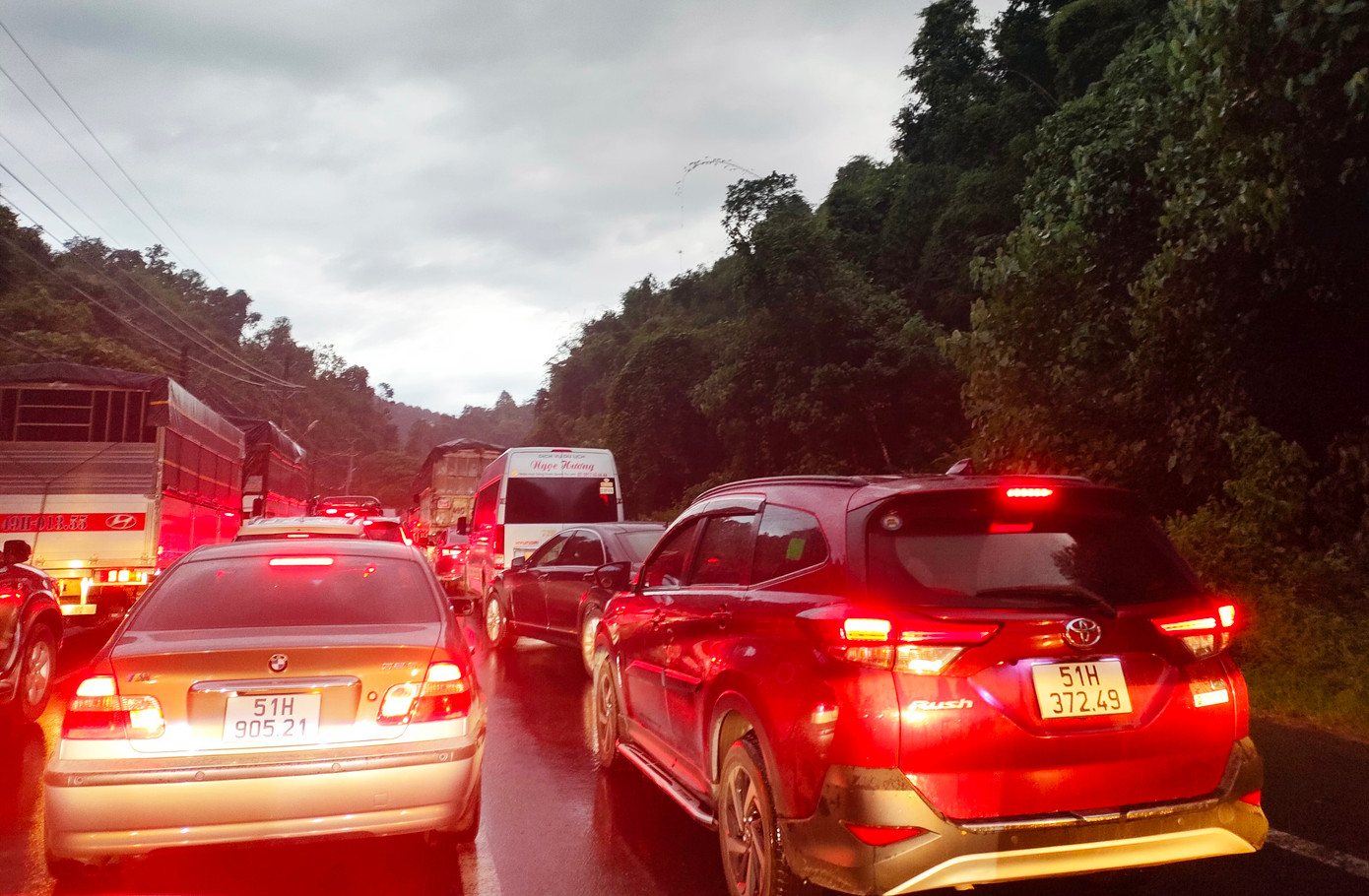 Một vụ ùn ứ trên đèo Bảo Lộc dịp lễ Tết