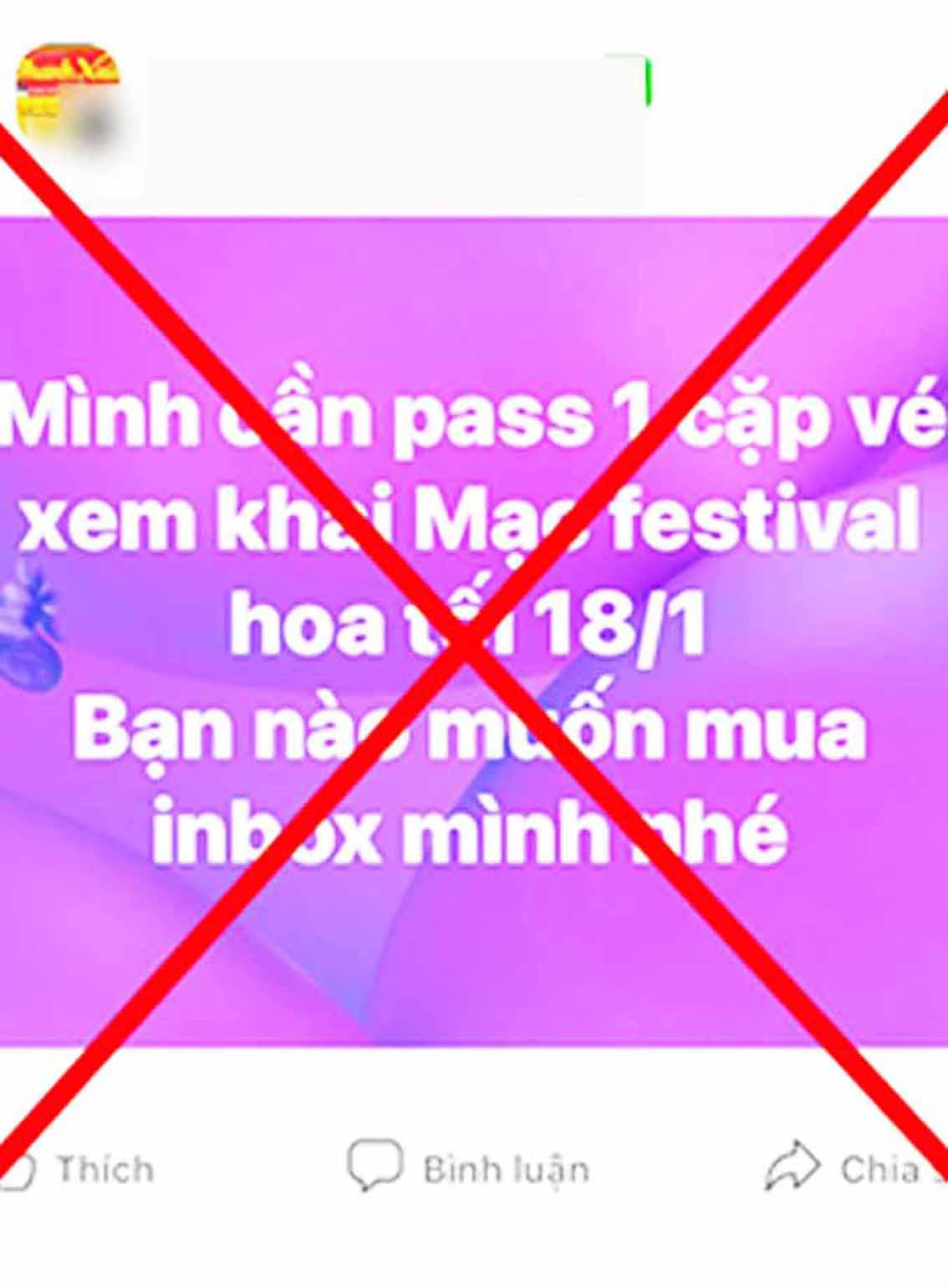 Rao bán giấy mời tham dự Festival hoa trên mạng xã hội