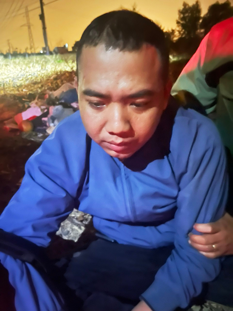 Đối tượng Nguyễn Thành Trung khi bị bắt giữ