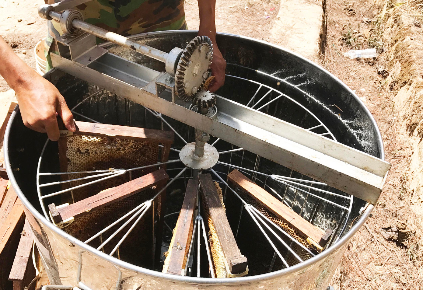 Xếp các cầu vào thùng rồi quay lấy mật Xếp các cầu vào thùng rồi quay lấy mật