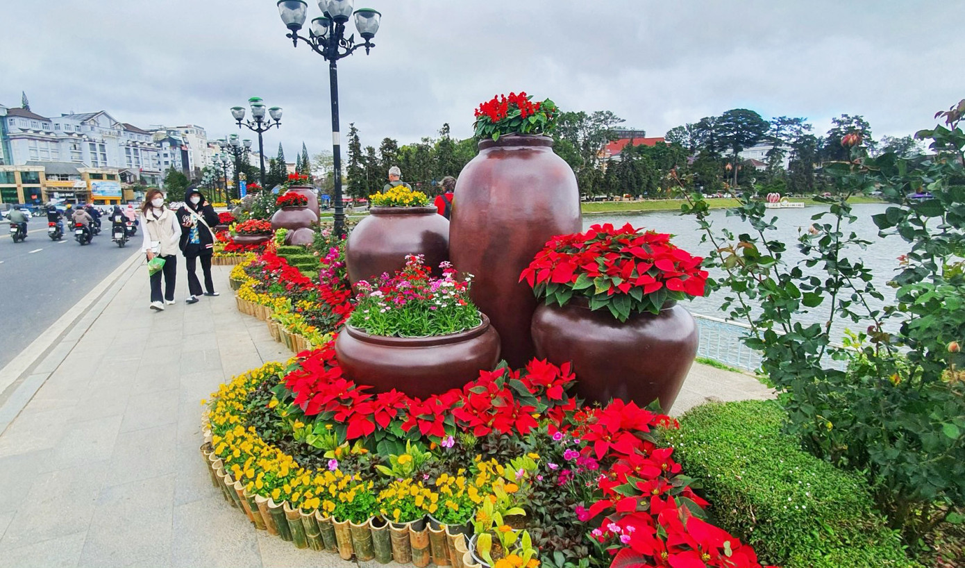 Các bạn trẻ ấn tượng với không gian hoa trên cầu Ông Đạo. Các bạn trẻ ấn tượng với không gian hoa trên cầu Ông Đạo.