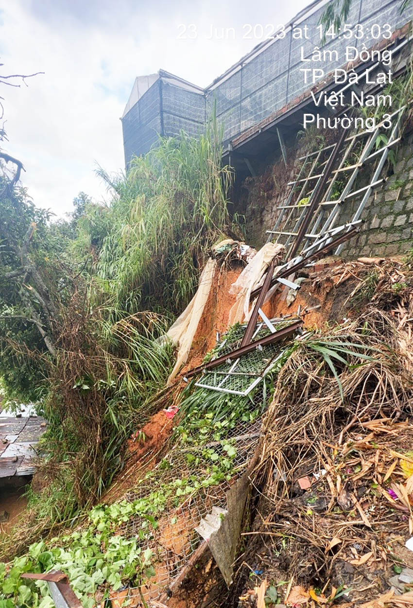 Sạt lở đất ở phường 3