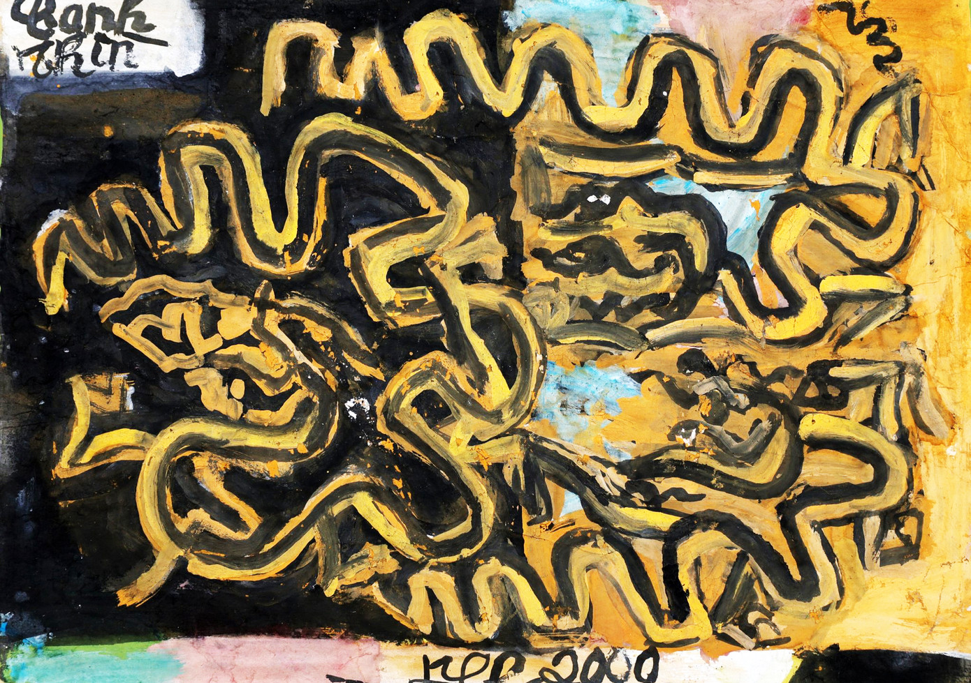 Tác phẩm Canh Thìn 2000, bột màu/màu nước trên giấy dó, 42cmx30cm. Tác phẩm Canh Thìn 2000, bột màu/màu nước trên giấy dó, 42cmx30cm.