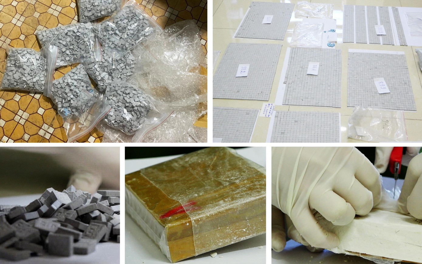 Tang vật thu được trong đường dây buôn bán ma túy do Kim Anh cầm đầu