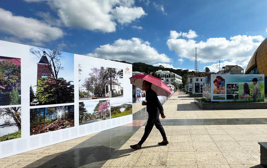 Khán giả xem triển lãm ảnh tại Liên hoan phim Việt Nam lần thứ XXIII.