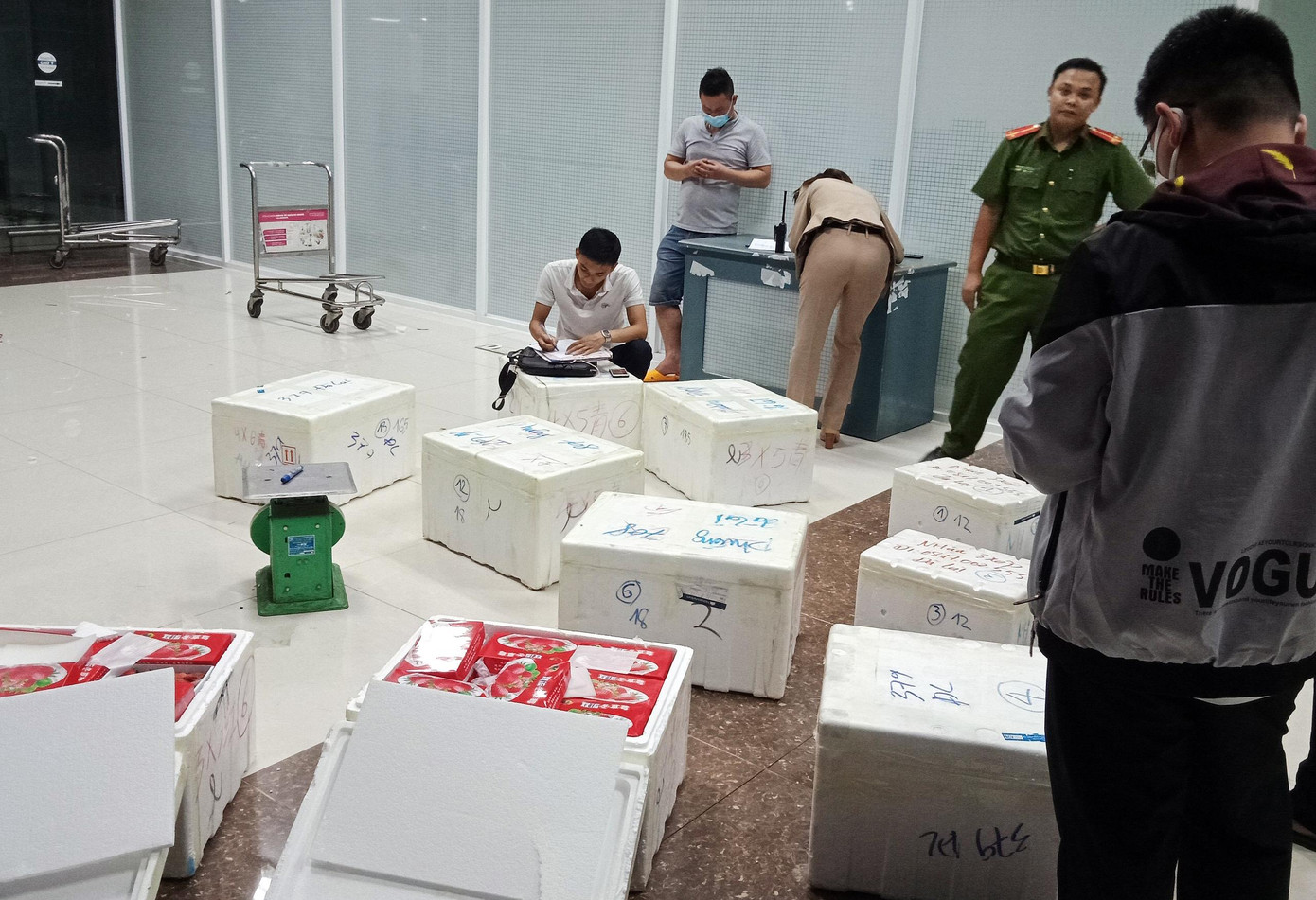 Phát hiện dâu tây nghi của Tung Quốc tại Sân bay Liên Khương