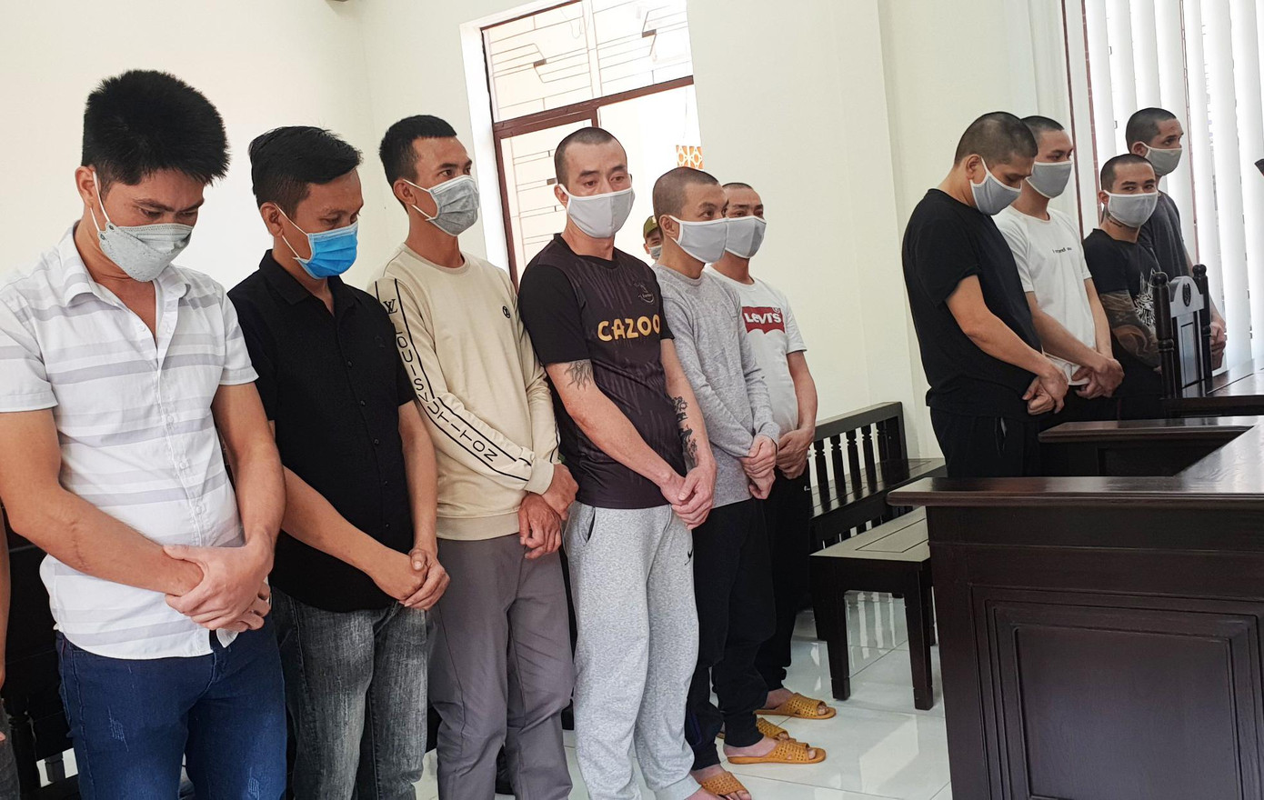 Các bị cáo tại phiên tòa