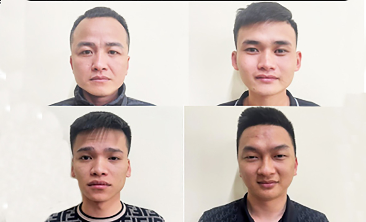 4 đối tượng bị khởi tố để điều tra hành vi cho vay lãi nặng. Ảnh: CA