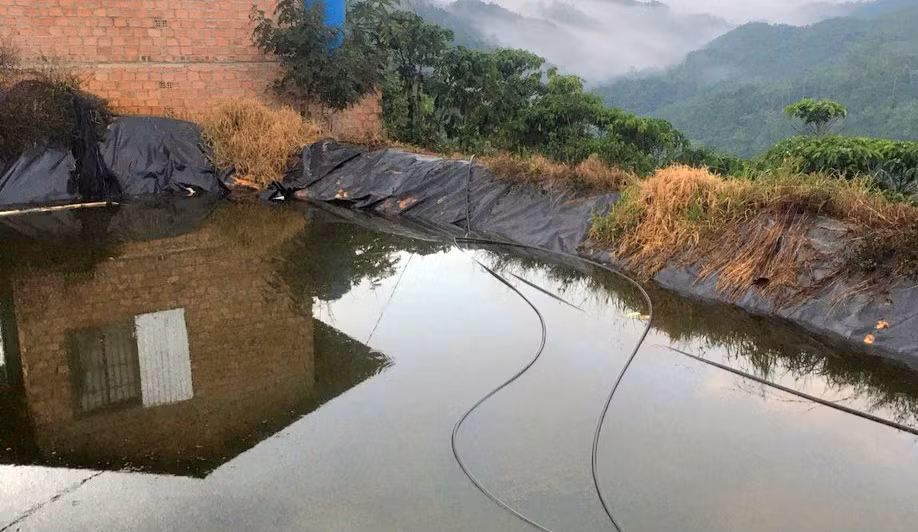 Hồ chứa nước, nơi hai cháu bé tử vong