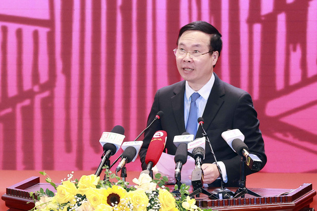 Ông Võ Văn Thưởng, Ủy viên Bộ Chính trị, Thường trực Ban Bí thư được giới thiệu để Quốc hội bầu làm Chủ tịch nước. Ảnh: TTXVN