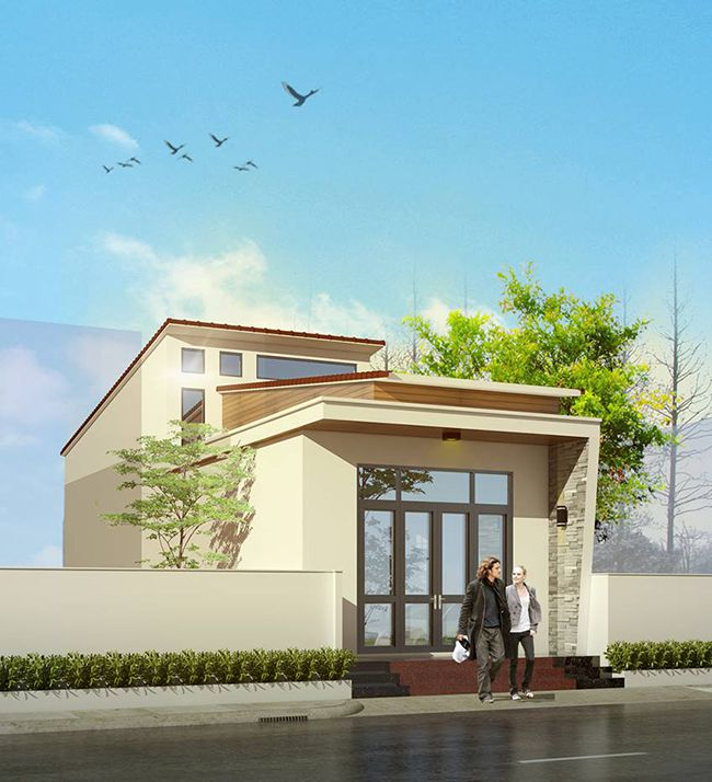 Trong hình là một mẫu nhà ống gác lửng khác. Với gác lửng như trong hình, gia chủ có thể tận dụng thêm không gian, làm nơi để đồ, phía trướng có khoảng sân thượng nhỏ, trồng cây, thư giãn. Hơn nữa, có thể sử dụng tầng 1 để kinh doanh, buôn bán, thích hợp với nhà mặt phố, nơi sầm uất.