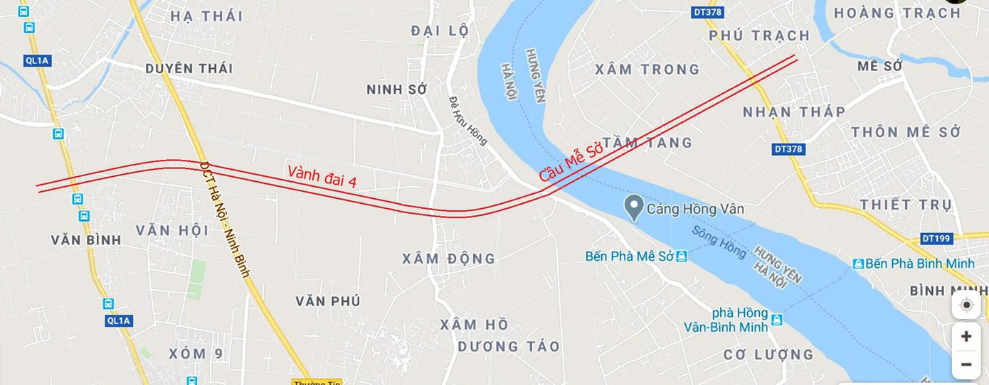 Điểm đầu dự án (Km0) là nút giao Quốc lộ 1A với đường vành đai 4 thuộc huyện Thường Tín. Điểm cuối dự án (Km 13+176) là nút giao đường cao tốc Hà Nội - Hải Phòng với đường vành đai 4, thuộc huyện Văn Giang (Hưng Yên). Điểm đầu dự án (Km0) là nút giao Quốc lộ 1A với đường vành đai 4 thuộc huyện Thường Tín. Điểm cuối dự án (Km 13+176) là nút giao đường cao tốc Hà Nội - Hải Phòng với đường vành đai 4, thuộc huyện Văn Giang (Hưng Yên).