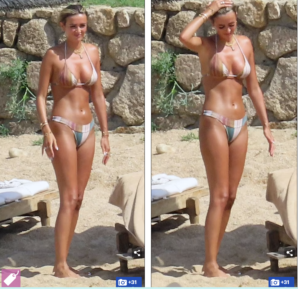 Các hình ảnh được paparazzi chụp lại vào ngày hôm qua cho thấy người đẹp Katherine Pilkington - bạn gái của tiền vệ Ross Barkley diện bộ áo tắm 2 mảnh phô đường cong thể hình cực gợi cảm và nóng bỏng.