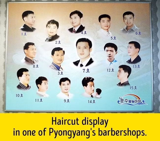 Những kiểu tóc nam nhất định ở Triều Tiên. Những kiểu tóc nam nhất định ở Triều Tiên.