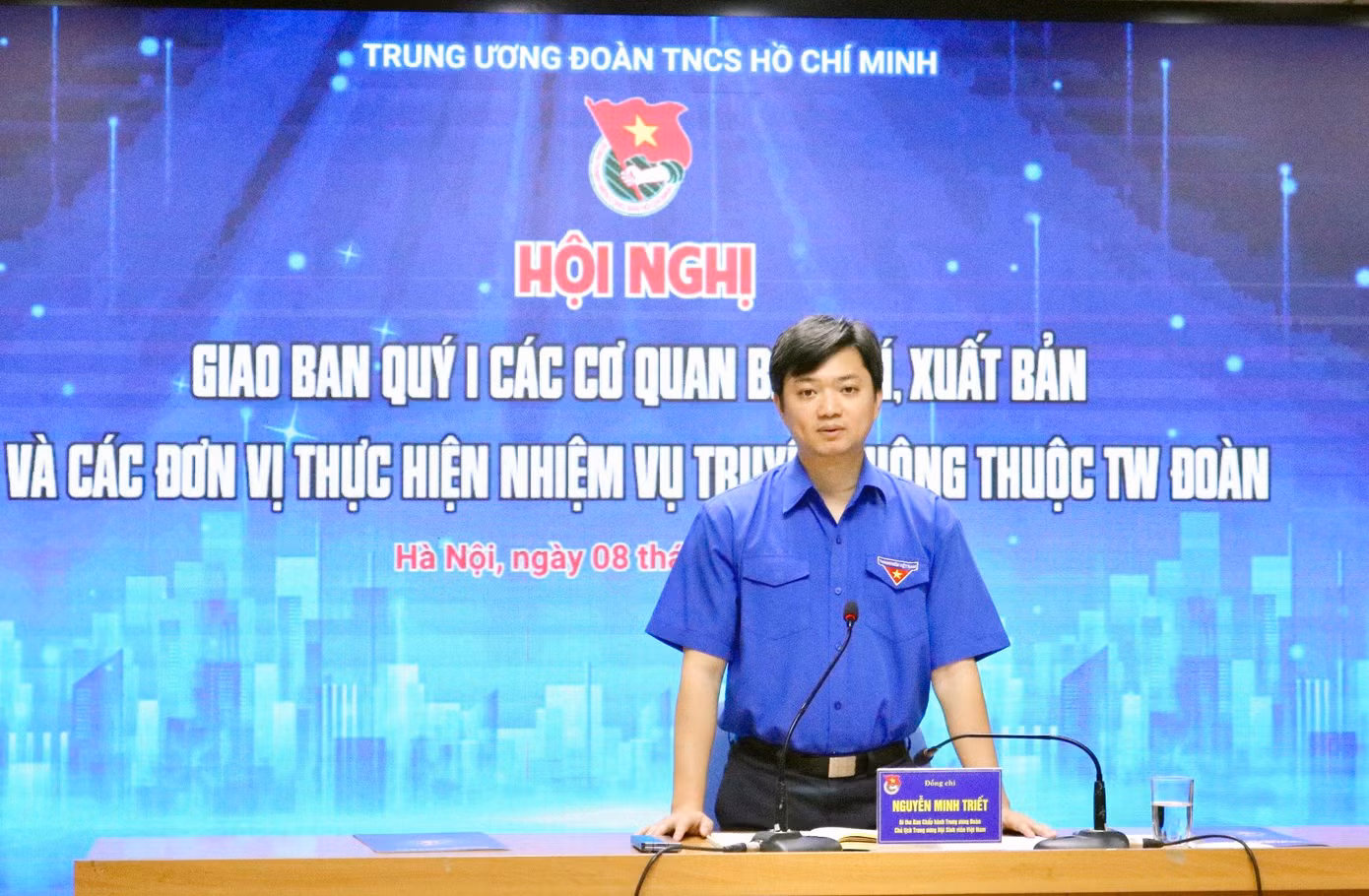 Bí thư T.Ư Đoàn Nguyễn Minh Triết phát biểu kết luận hội nghị. Ảnh: Trịnh Lý