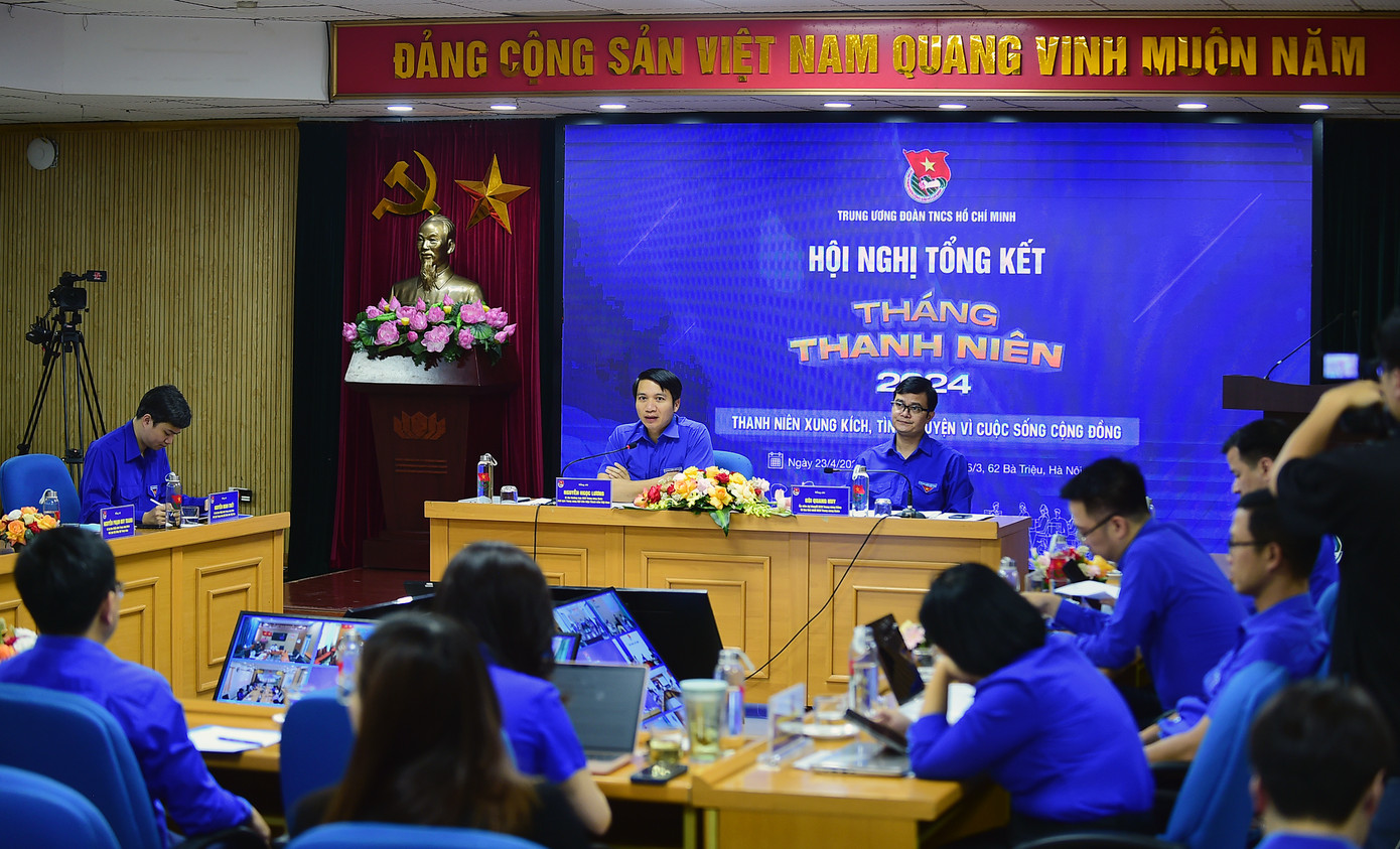 Quang cảnh hội nghị tổng kết Tháng Thanh niên 2024. Ảnh: Xuân Tùng