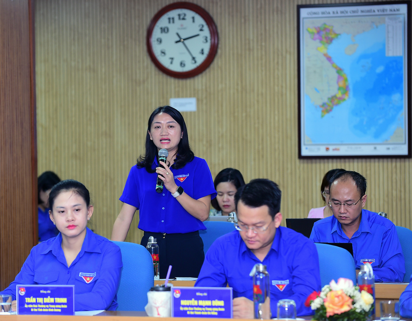 Đại diện các tỉnh, thành Đoàn: Cao Bằng, Nghệ An, Thái Bình chia sẻ nhiều mô hình, phần việc hiệu quả trong Tháng Thanh niên 2024. Ảnh: Xuân Tùng